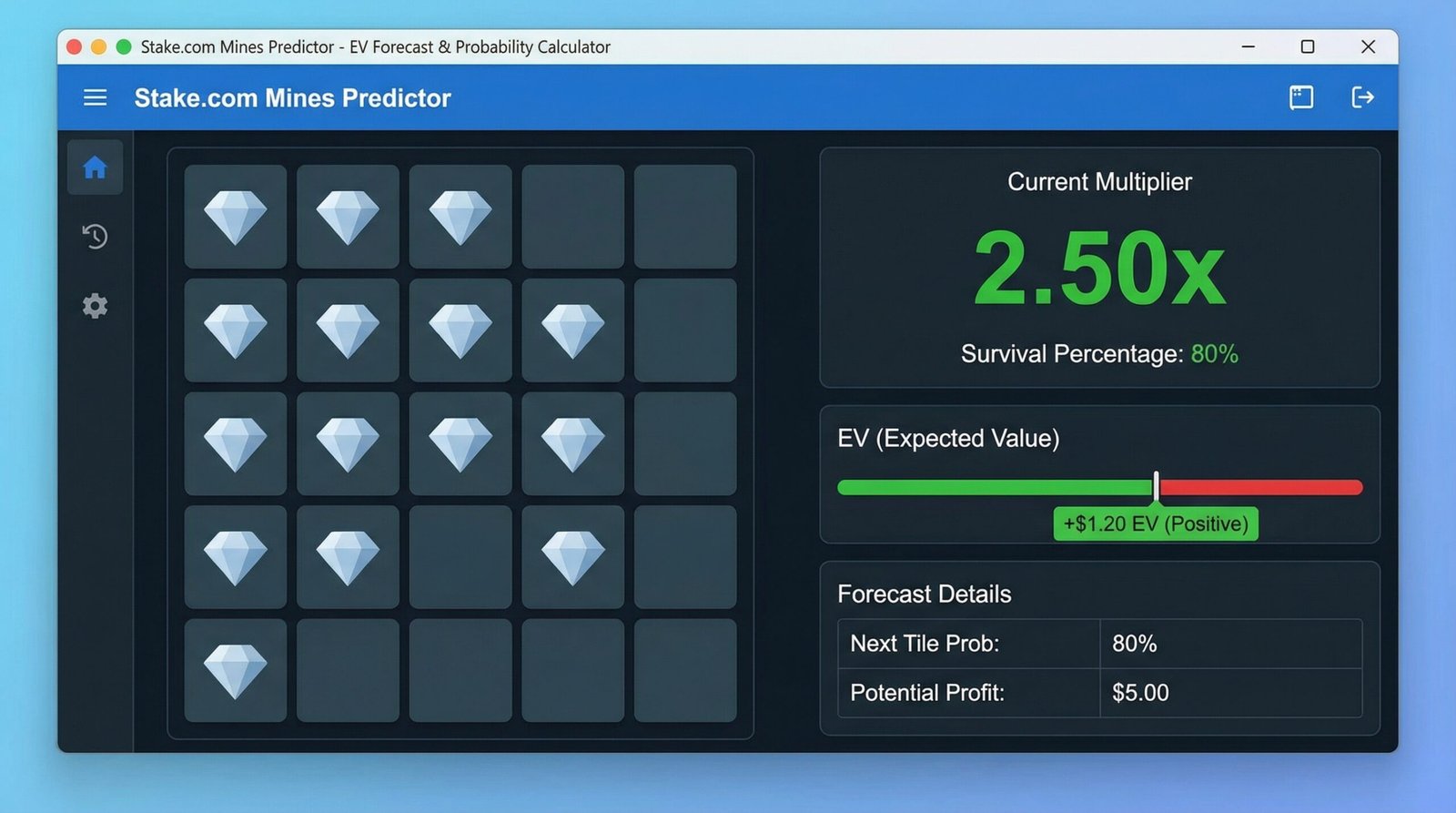 Stake.com mines predictor software probability calculator
