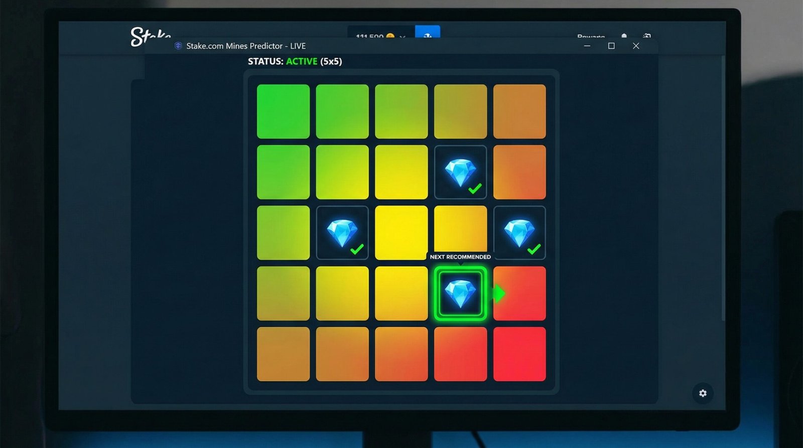Stake.com mines predictor software heatmap 2026